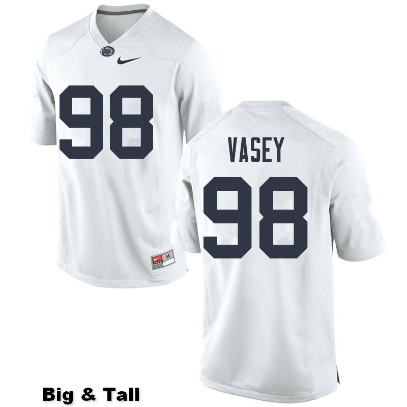 NCAA Nike Men's Penn State Nittany Lions Dan Vasey #98 College Football Authentic Big & Tall White Stitched Jersey JCU4498VQ